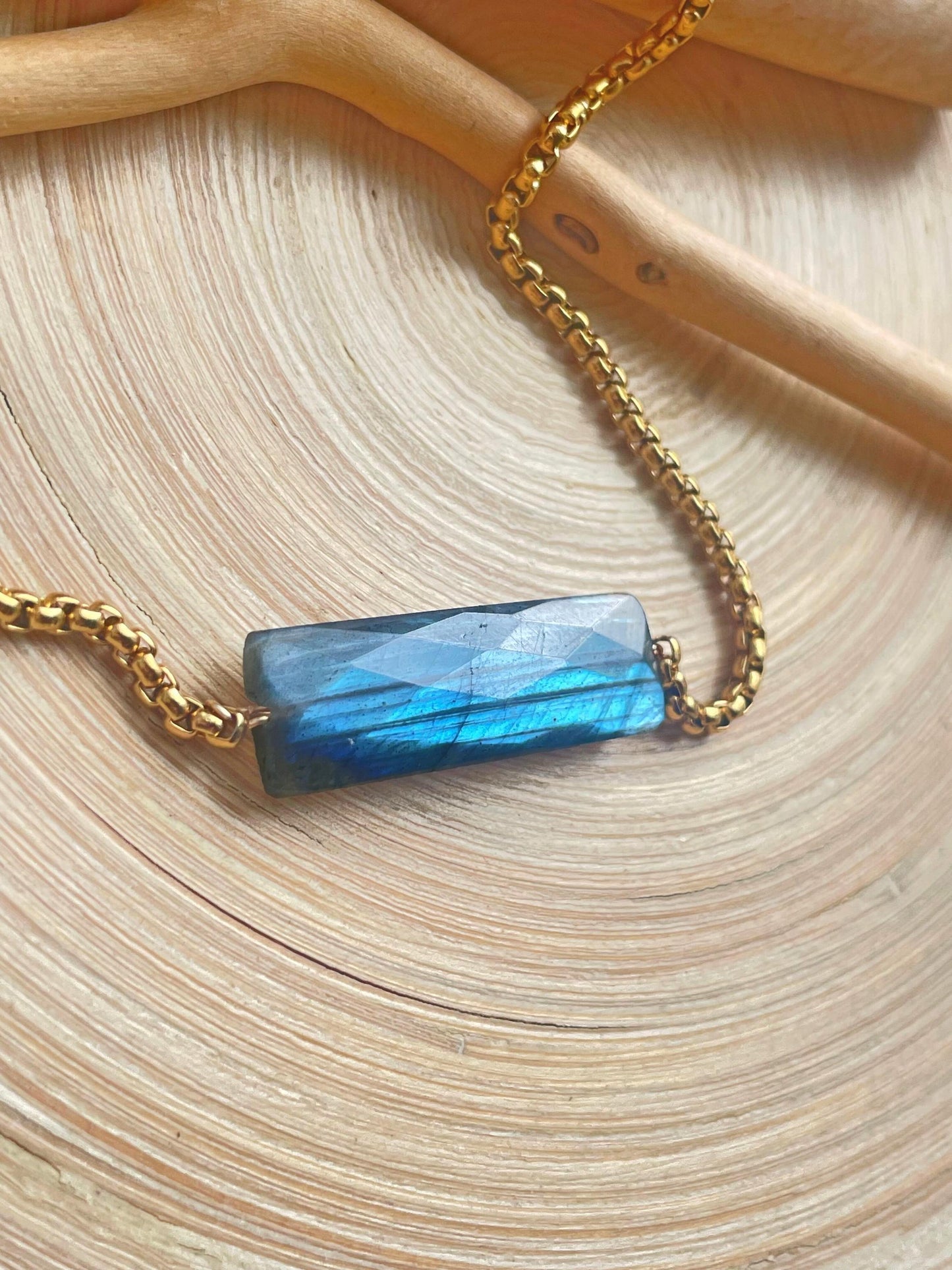 Labradorite Bar Necklace