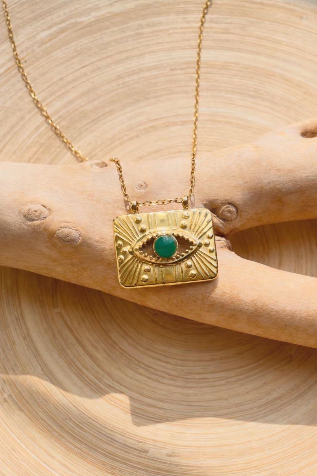 Jage Gold Evil Eye Necklace- Unique Talisman-
