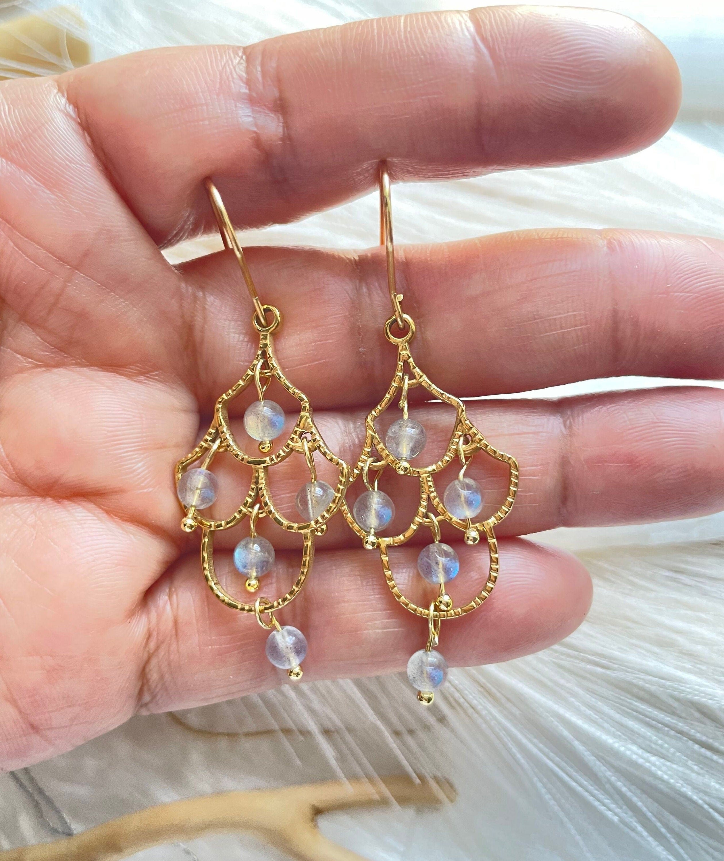 labradorite chandellier earring