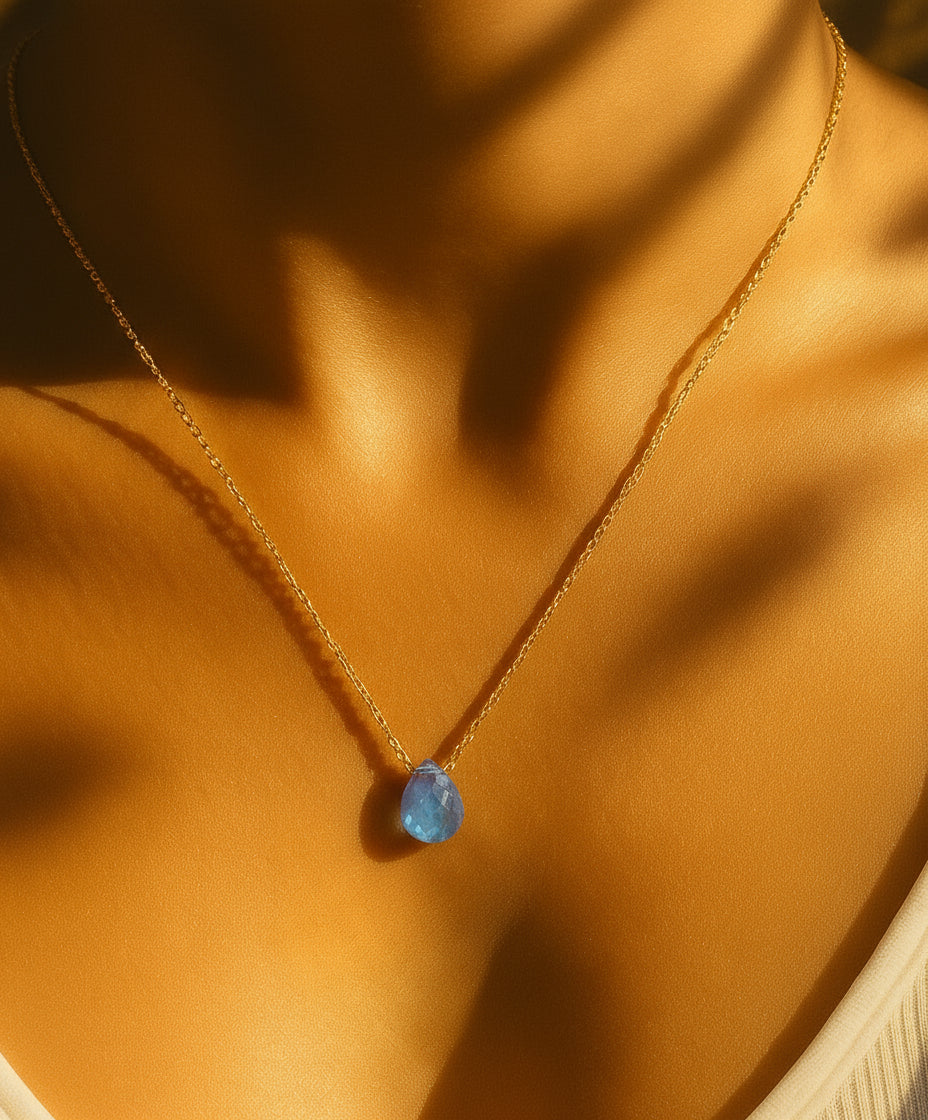 labradorite teardrop necklace