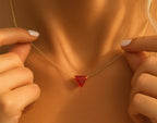 Carnelian Triangular Pendant Necklace