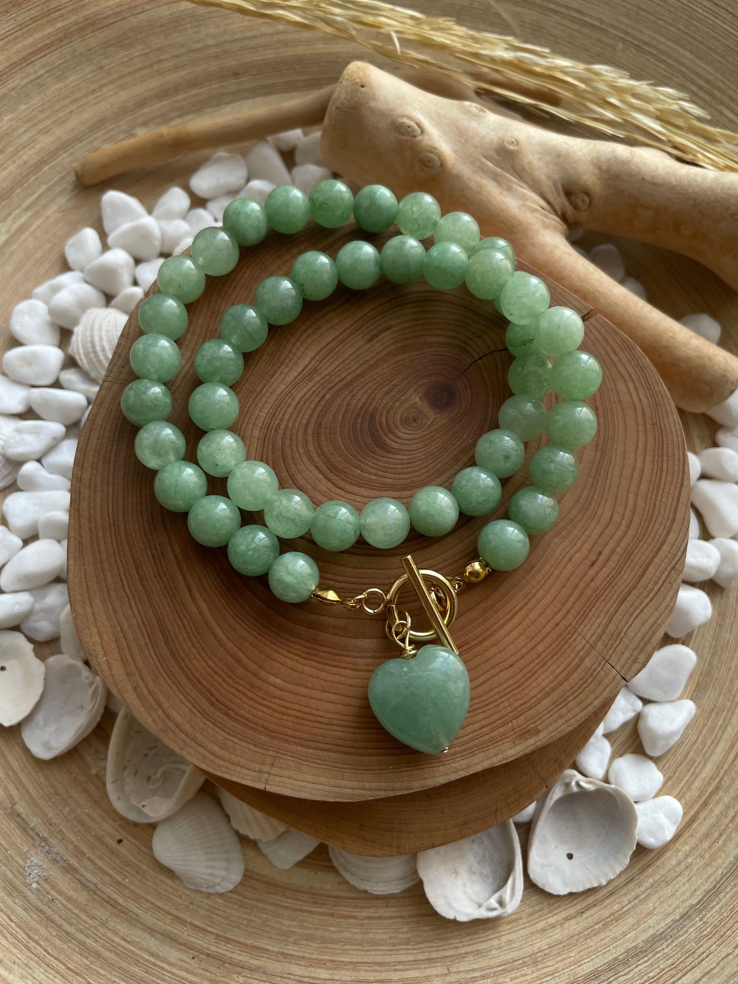 Genuine Jade Heart Pendant Necklace