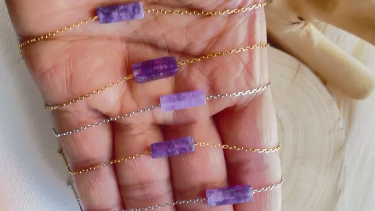 Amethyst 14k Gold Floating Tiny Pendant Necklace