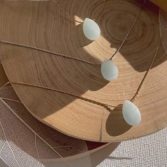 Aquamarine Minimalist Crystal Necklace, March Birthstone Necklace, Aquamarine Faceted Gemstone