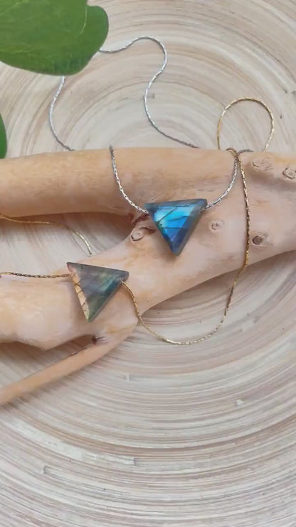Labradorite Triangular Pendant Necklace
