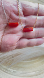 Carnelian Bar Pendant Necklace
