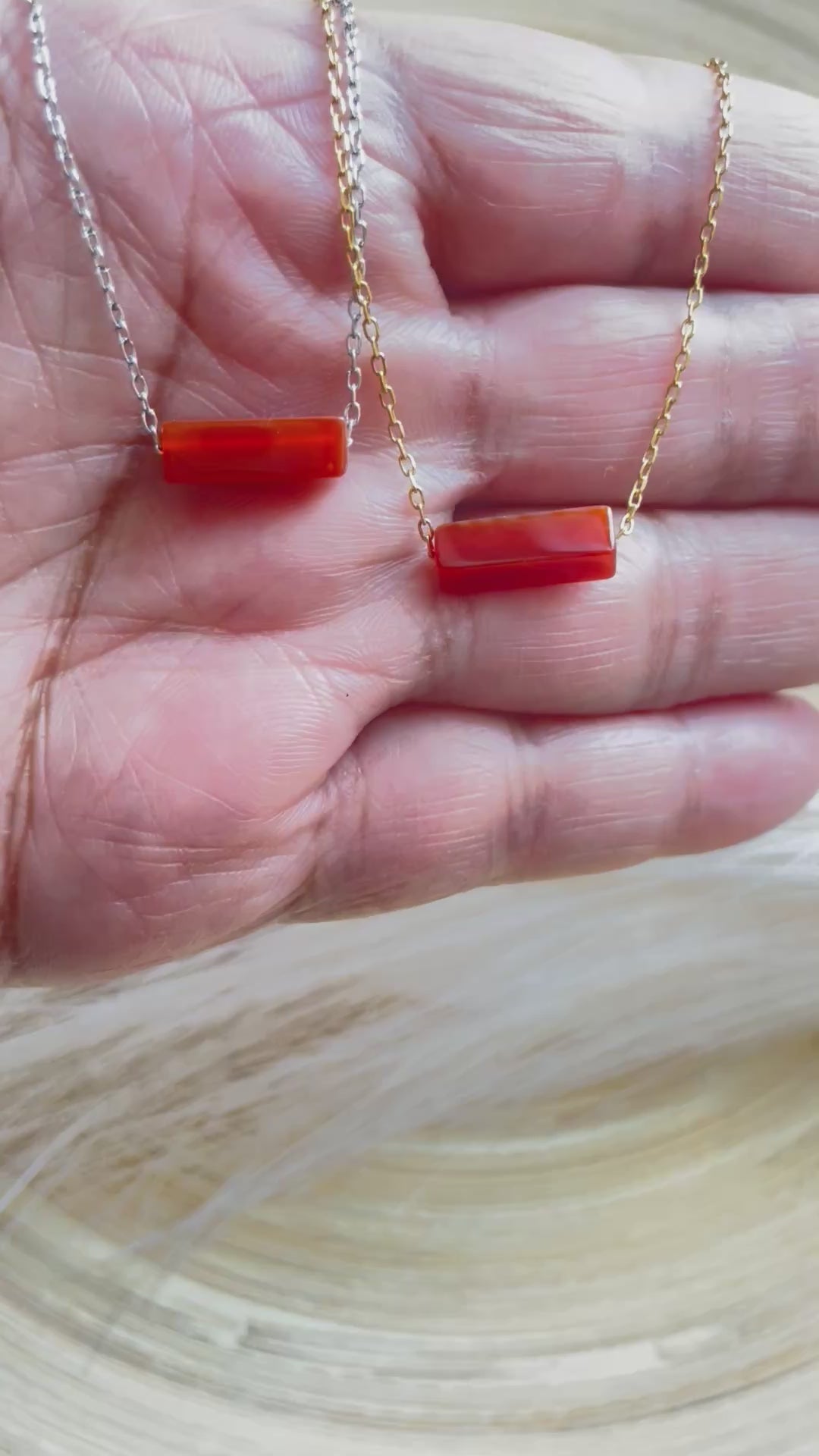 Carnelian Bar Pendant Necklace