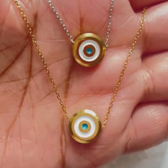 Evil Eye Gold Necklace , Minimalist Evil Eye Necklace, Gift For Her,  Minimalist Necklace, Birthday Gift