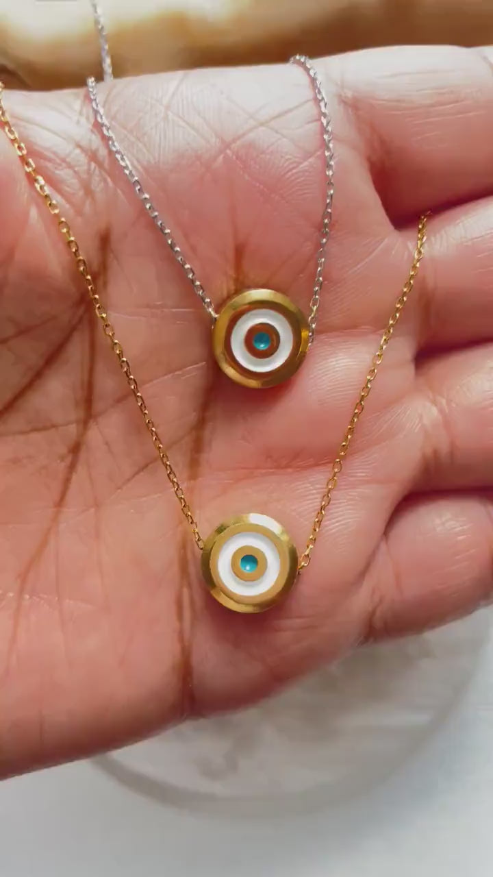 Evil Eye Gold Necklace , Minimalist Evil Eye Necklace, Gift For Her,  Minimalist Necklace, Birthday Gift