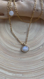 moonstone gold peandant necklace