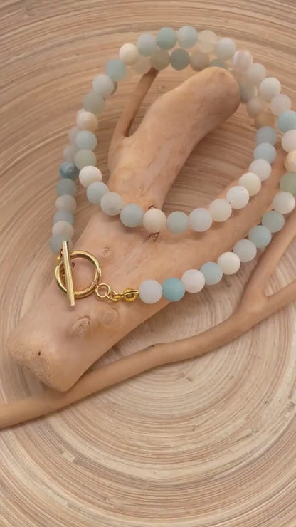 Amazonite Beaded Necklace~ Toggle clasp