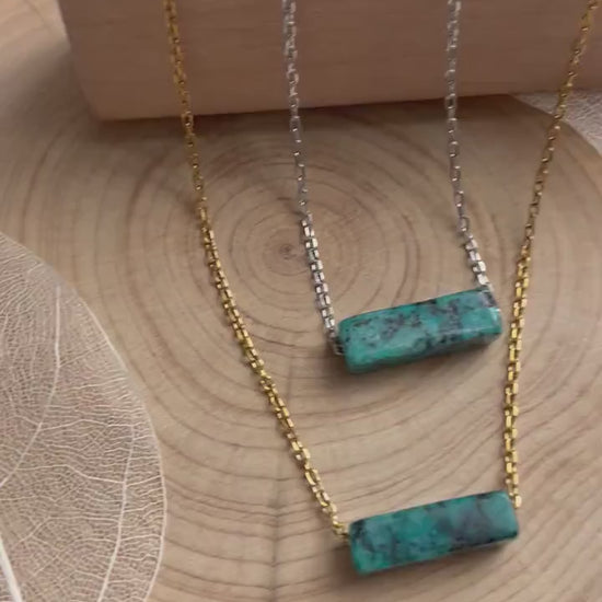 African Turquoise  Pendant Necklace, Turquoise Layering Necklace, Birthday Gift, Birthstone Necklace, Dainty Necklace, Gemstone Necklace