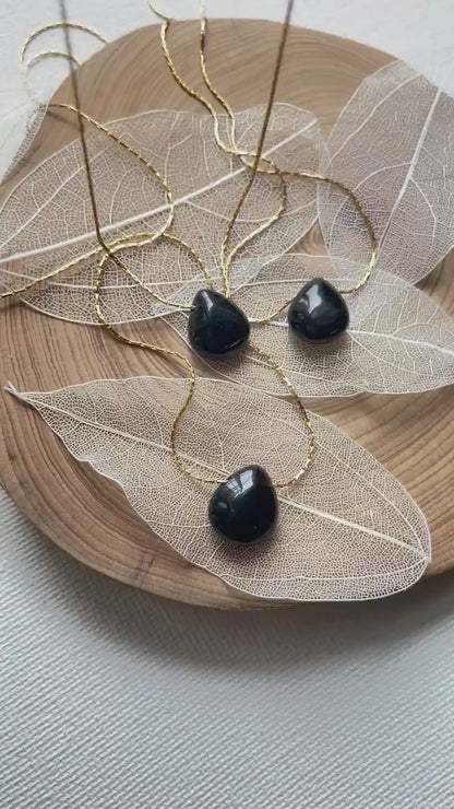 Obsidian Teardrop Necklace