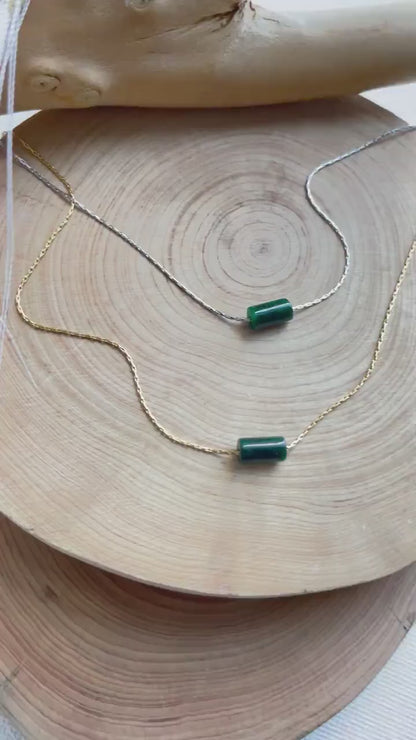 Dainty Jade Minimalist Tiny Pendant Necklace