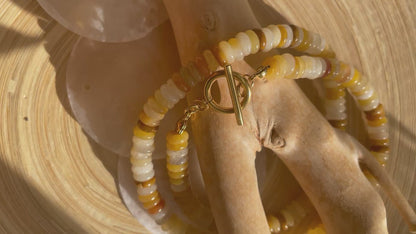 Citrine Beaded Toggle Necklace