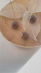 smoky quartz gold necklace teardrop