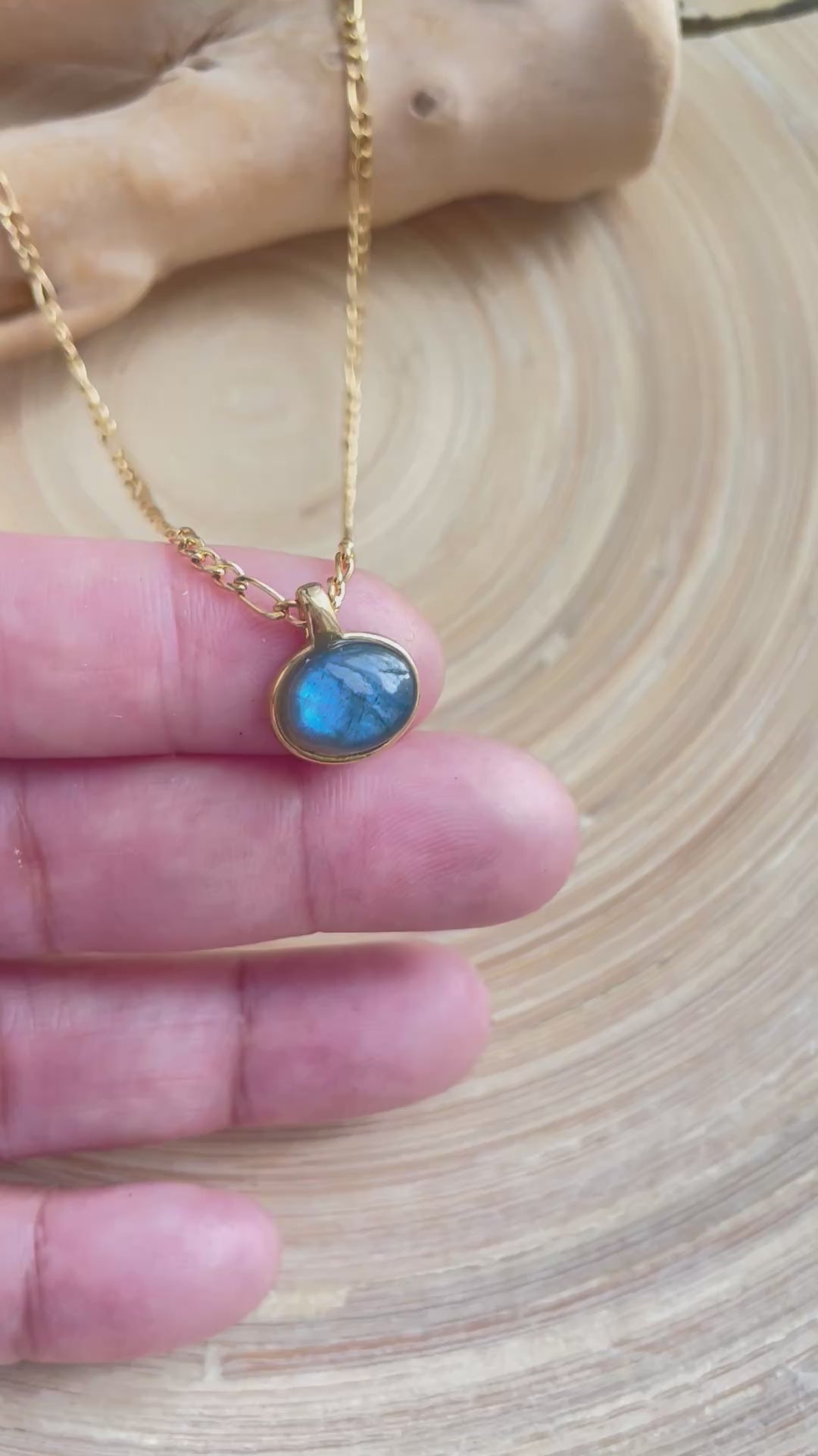 Labradorite Gold Chain Necklace