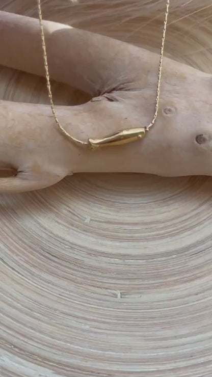 Teenie Gold Fish Pendant Necklace