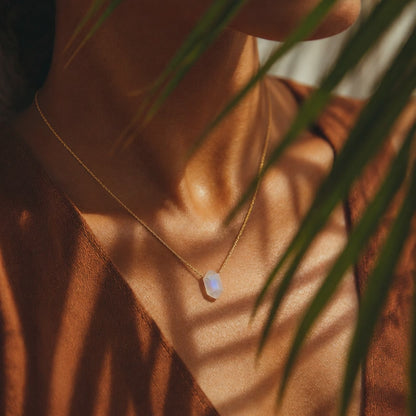Minimalist Moonstone Point Necklace