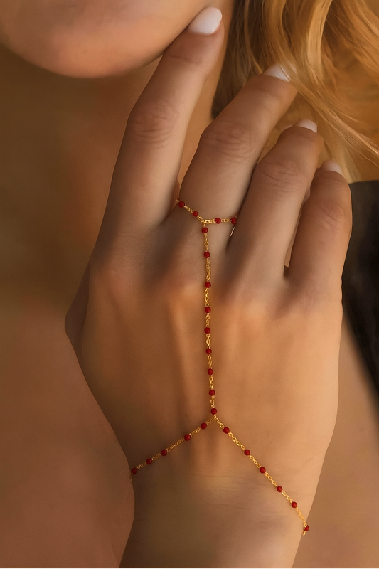 Boho Enamel Beaded Hand Bracelet