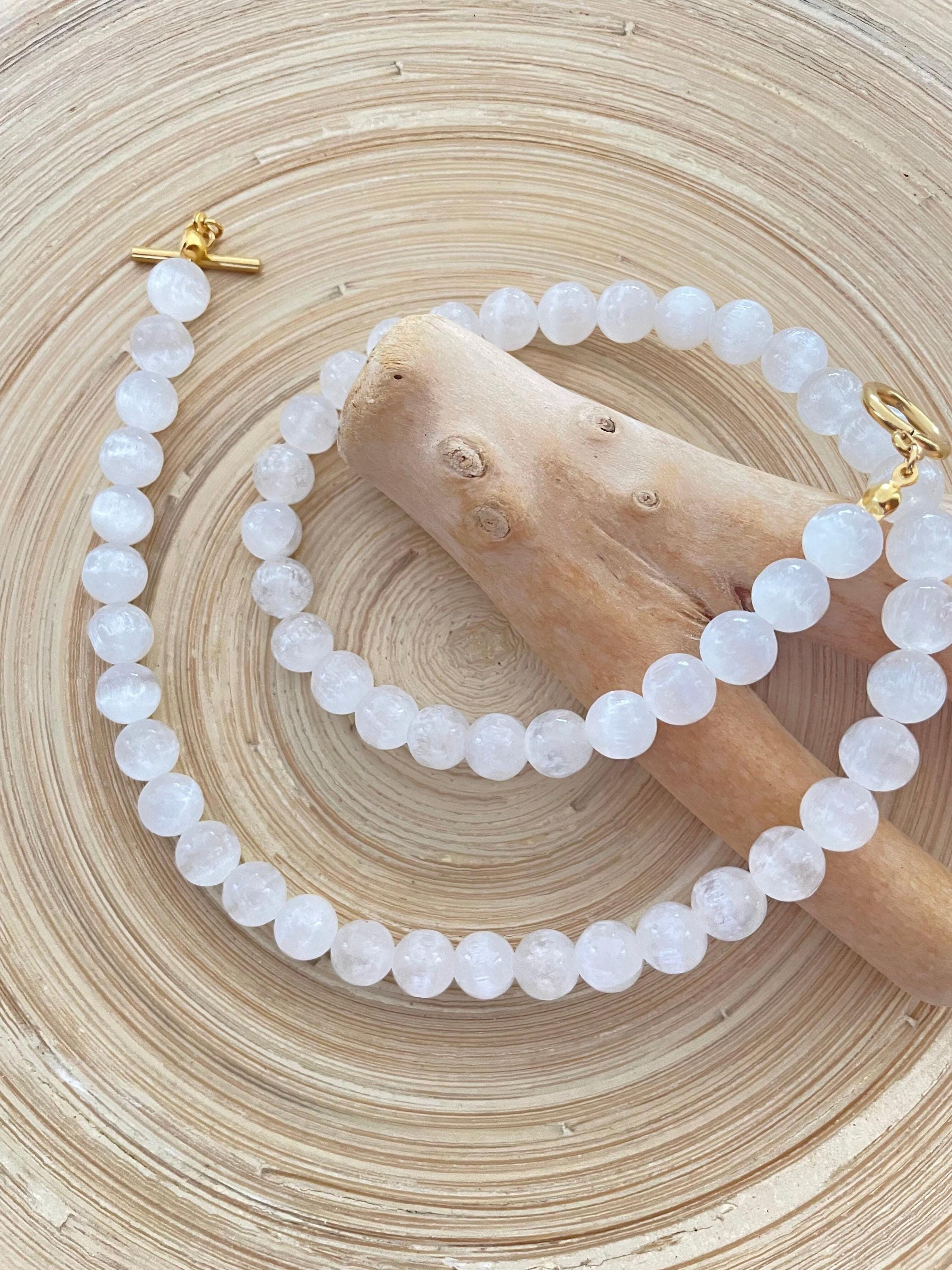 Genuine Selenite Toggle Clasp Necklace