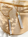 selenite electroplated pendant necklace