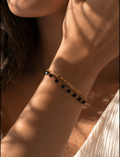 Obsidian Bead Bracelet