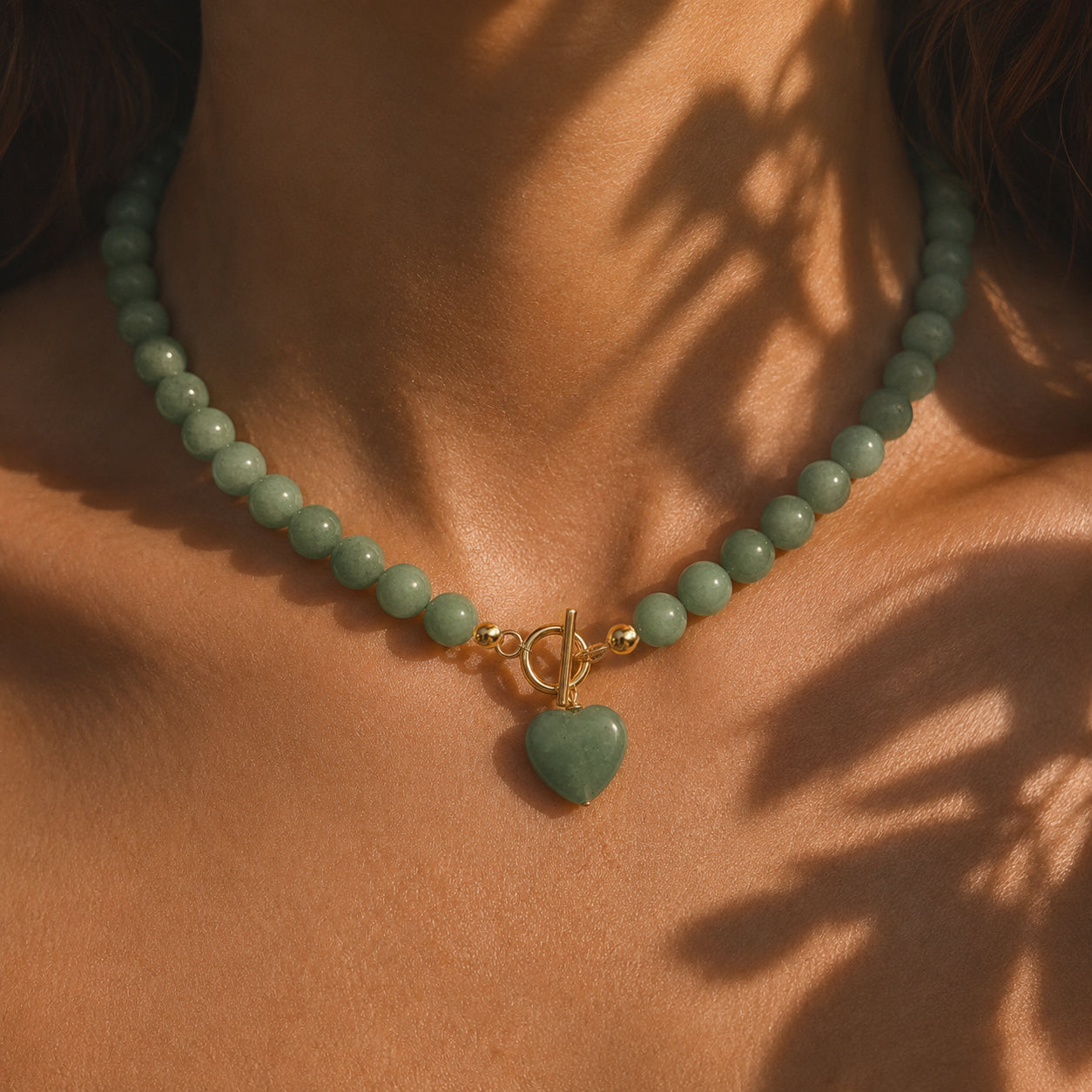 Genuine Jade Heart Pendant Necklace